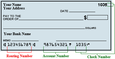 how to identify routing and account number on check